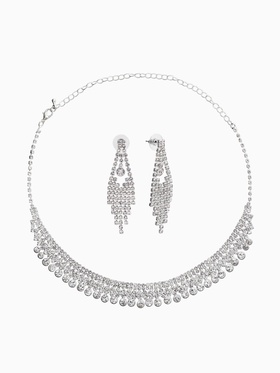 Набор 2 пред-а: серьги, колье со стразами 