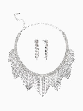 Набор 2 пред-а: серьги, колье со стразами 