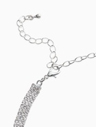 Набор 2 предмета: серьги, колье со стразами «Лёд», d=13.5 см, белый в серебре - фото 65467062