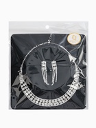 Набор 2 предмета: серьги, колье со стразами «Лёд. Круги», d=13.5 см, белый в серебре - фото 65467073