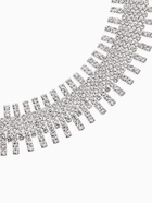 Набор 2 предмета: серьги, колье со стразами «Лёд. Клавиши», d=13.5 см, белый в серебре - фото 65467075