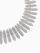 Набор 2 предмета: серьги, колье со стразами «Лёд. Лепестки». d=13.5 см, белый в серебре 10937467