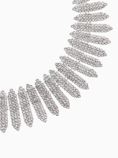 Набор 2 предмета: серьги, колье со стразами «Лёд. Лепестки». d=13.5 см, белый в серебре