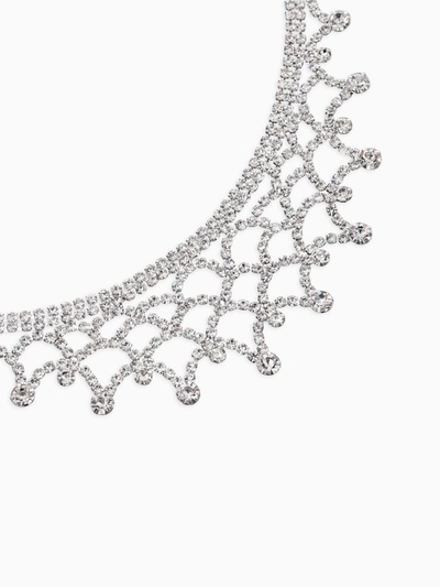 Набор 2 предмета: серьги, колье со стразами «Лёд. Паутина», d=13.5 см, белый в серебре