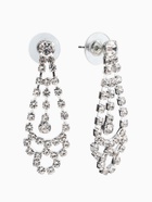 Набор 2 предмета: серьги, колье со стразами «Лёд. Паутина», d=13.5 см, белый в серебре - фото 65467092