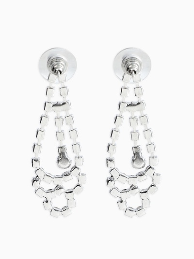 Набор 2 предмета: серьги, колье со стразами «Лёд. Паутина», d=13.5 см, белый в серебре