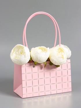 Сумка для цветов влагостойкая, розовая 22x10.5x13.5±5% см