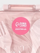 Набор посуды с собой Доляна, 4 предмета: бутылка 500 мл, ланч - бокс 450 мл, вилка, ложка, пластик, розовый - Фото 13