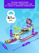 УЦЕНКА Снегокат «Тимка спорт 4-1» Смешарики, со спинкой, зелёный, фиолетовый, ТС4-1/СШ1 Nika - Фото 5