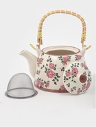 Чайник заварочный «Розы», металлическое сито, 900 мл, керамика, белый - Фото 3