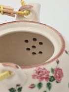 Чайник заварочный «Розы», металлическое сито, 900 мл, керамика, белый - фото 809476604