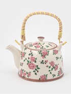 Чайник заварочный «Розы», металлическое сито, 900 мл, керамика, белый - фото 809490798