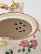 Чайник заварочный «Розы», металлическое сито, 900 мл, керамика, белый - фото 809490800