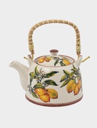 Чайник заварочный «Лимоны», металлическое сито, 900 мл, керамика, белый 10939762