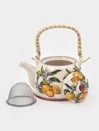 Чайник заварочный «Лимоны», металлическое сито, 900 мл, керамика, белый - фото 809490805