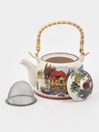 Чайник заварочный «Деревня», металлическое сито, 900 мл, керамика, белый - фото 809476611