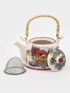 Чайник заварочный «Деревня», металлическое сито, 900 мл, керамика, белый - фото 809490811