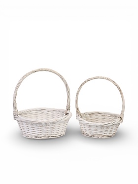 УЦЕНКА Набор корзин, 3 шт., 36×14/39 см, 30×12/34 см, 23×8/25 см, ива отбеленная 10982292