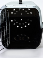 УЦЕНКА Переноска для животных пластиковая с металлической дверью 47×30×35 см, вес до 12 кг, серая 10982354