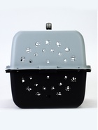 УЦЕНКА Переноска для животных пластиковая с металлической дверью 47×30×35 см, вес до 12 кг, серая 10982354