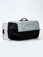 УЦЕНКА Переноска для животных пластиковая с металлической дверью 47×30×35 см, вес до 12 кг, серая 10982354