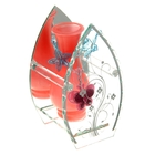 ваза стекло Калипсо бабочка 15*8 см листочек - Фото 1