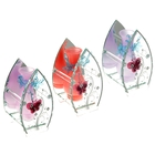 ваза стекло Калипсо бабочка 15*8 см листочек - Фото 2