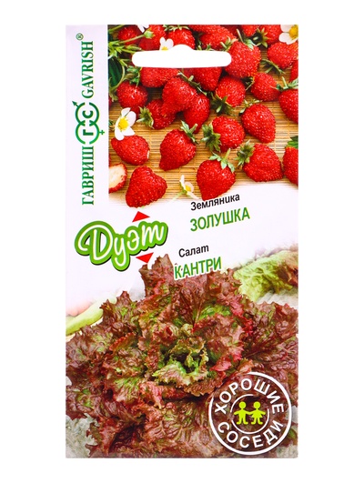 Семена Салат Кантри 0,5 г+Земляника Золушка 0,03 г серия Дуэт Хорошие соседи