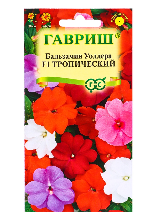 Семена цветов Бальзамин Уоллера «Тропический» F1, смесь, 4 шт. - Фото 1