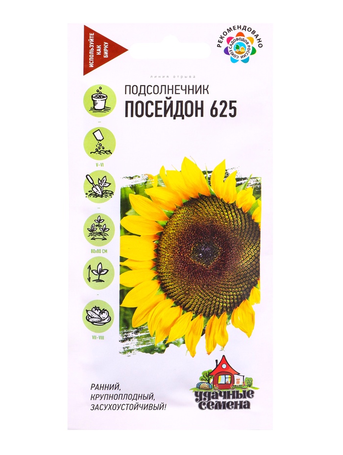 Семена Подсолнечник Посейдон 625 (тип Лакомка) 10 г. Уд. с. - Фото 1