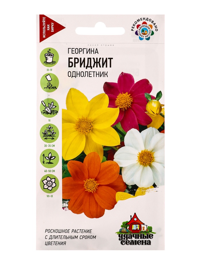 Семена цветов Георгина Бриджит, смесь 0,3 г Уд. с. - Фото 1