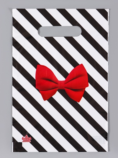 Пакет подарочный «Алый бантик» полиэтиленовый, с вырубной ручкой, 30×20 см 30 мкм