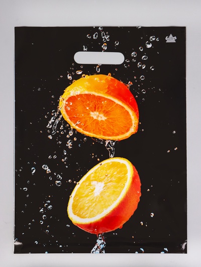 Пакет подарочный «Апельсиновый взрыв» полиэтиленовый, с вырубной ручкой, 40×31 см 60 мкм