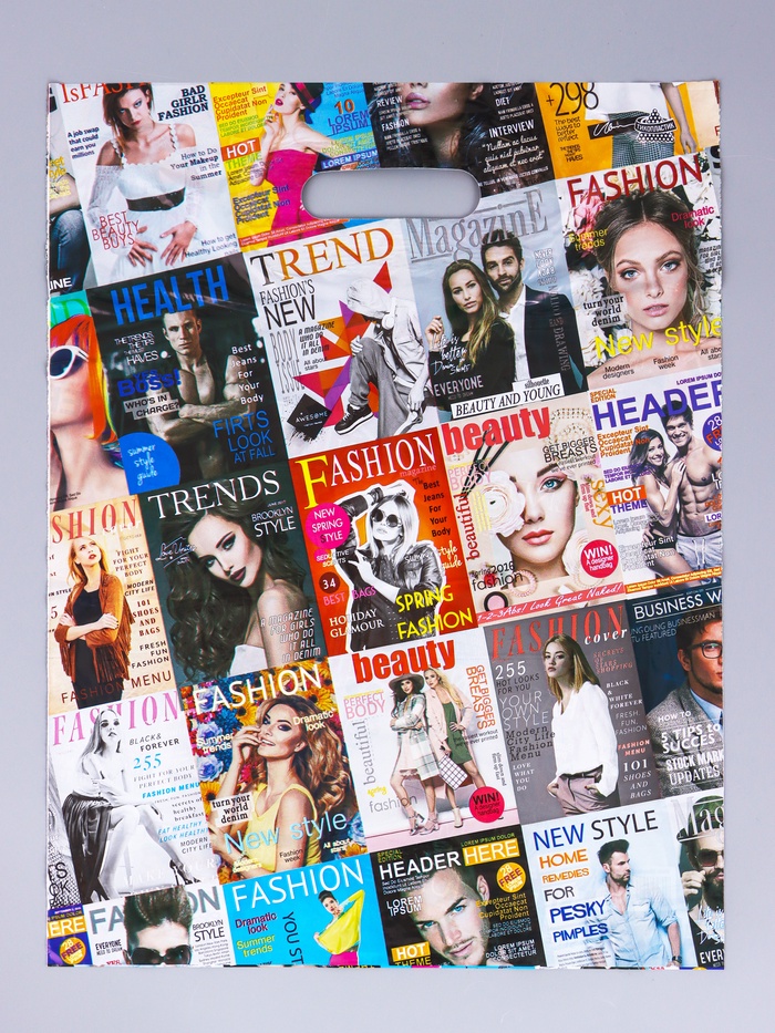 Пакет подарочный полиэтиленовый, с вырубной ручкой «Паблик», 40×31 см, 30 мкм - Фото 1