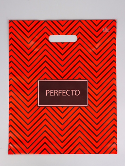 Пакет подарочный «Перфекто Зигзаг» полиэтиленовый, с вырубной ручкой, 37×30 см 90 мкм