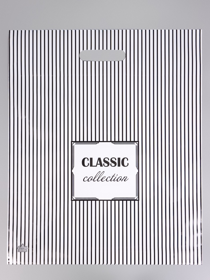 Пакет подарочный «Полосатая классика» полиэтиленовый, с вырубной ручкой, 45×38 см 55 мкм - Фото 1