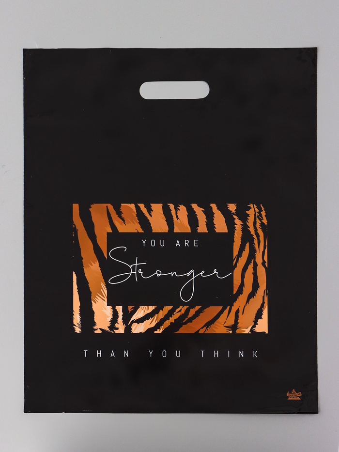 Пакет подарочный «Сила» полиэтиленовый с вырубной ручкой, 45×38 см 55 мкм - Фото 1