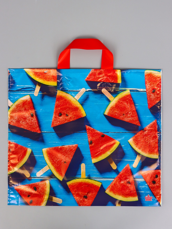 Пакет подарочный «Арбузное настроение» полиэтиленовый, с петлевой ручкой, 34×40 см 70 мкм - Фото 1