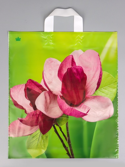 Пакет подарочный «Цветок» полиэтиленовый, с петлевой ручкой, 44×40 см 75 мкм