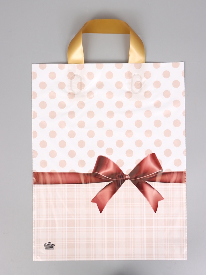 Пакет подарочный «Шоколадный бант» полиэтиленовый, с петлевой ручкой, 35×28 см 55 мкм - Фото 1