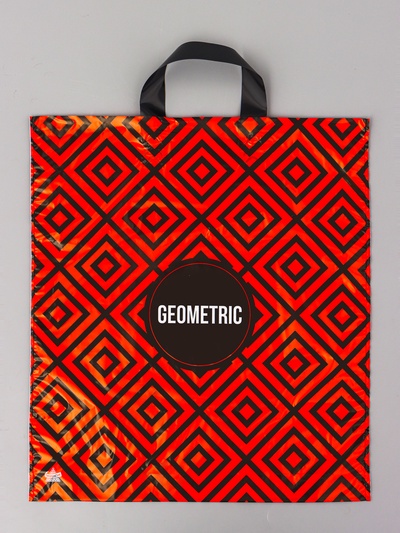 Пакет подарочный «Геометрик» полиэтиленовый, с петлевой ручкой, красный, 42×38 см 37 мкм