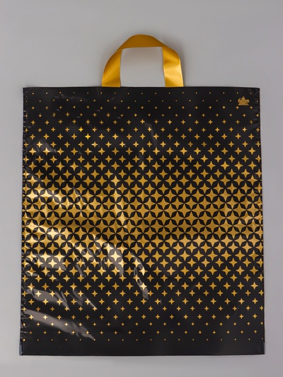 Пакет подарочный «Ритм» полиэтиленовый, с петлевой ручкой, чёрный, 44×40 см 43 мкм