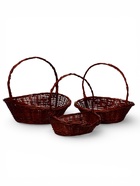 Набор корзин 3 шт ИВА 56х39х18 48х33х15 40х27х13 см ручка h=18/15/13 см 10919261