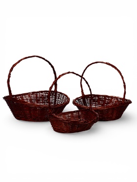 Набор корзин 3 шт ИВА 56х39х18 48х33х15 40х27х13 см ручка h=18/15/13 см