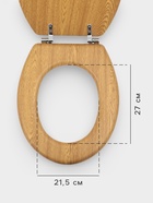 Сиденье для унитаза Доляна, 45×36×5 см, натуральное дерево - Фото 3