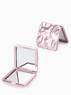 Зеркало складное квадрат (2) с/увел ВОЛНЫ 7,5см пластик розовый пакет QF - фото 65467671