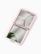 Зеркало складное квадрат (2) с/увел ВОЛНЫ 7,5см пластик розовый пакет QF - фото 65467674