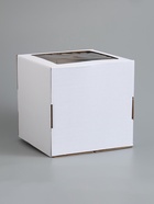 Коробка для торта, кондитерская, белая, с окном 30×30×30 см Набор 10 шт. - фото 68175328