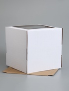 Коробка для торта, кондитерская, белая, с окном 30×30×30 см Набор 10 шт. - фото 68175331