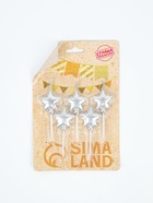 УЦЕНКА Набор свечей для торта. 5 шт. «Воздушный шарик. Звезда». серебряные 10982439